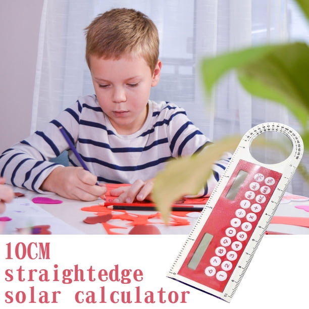 Xihbxyly Calculadora Solar Multifuncional con Regla, Pantalla Grande, Diseño Mini Portátil, Función de Lupa, Herramienta Práctica de Estudio, Energía Solar, Tamaño 12,7 X 4,3 Cm