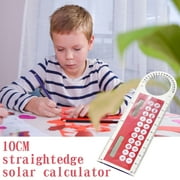 Solar Ruler Calculator Multifunctional Card with Magnifier | Mini Solar Powered Calculator for Students | School Math Tool for Measuring and Calculating | Office and Home Desktop Accessory