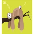 thumbnail image 3 of Ambesonne Sloth Duvet Cover Set, Cartoon Mother Sleeping, Queen, Cocoa Apple Green, 3 of 6