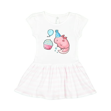

Inktastic Cute Axolotl Birthday with Cupcake Gift Toddler Girl Dress