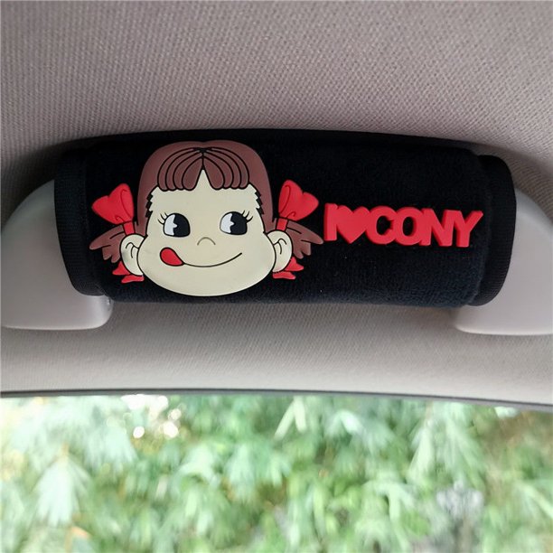 Protector De Reposabrazos De Techo De Coche Creativo Lindo Cubierta Protectora De Dibujos Animados Manija Interior Guantes De Tracción