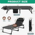 thumbnail image 6 of Slsy Folding Camping Cots for Adults, Adjustable 4-Position Reclining Folding Chaise with Mattress & Pillow, Portable Folding Lounge Chair Sleeping Cots Bed, 6 of 14