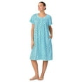 thumbnail image 3 of Aria 100% Cotton Raglan Sleeve Smocked Neck Sleepwear Gown, Sizes XS-5X, 3 of 7
