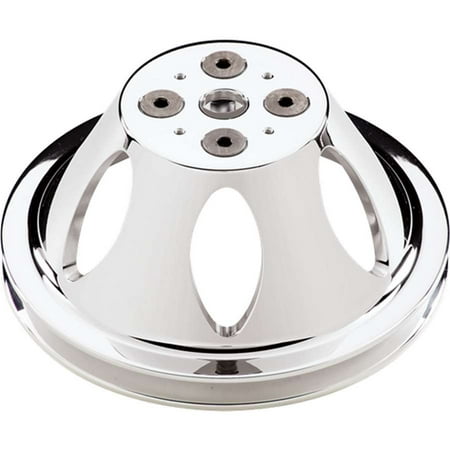 - BILLET SPECIALTIES 80120 Water Pump Pulleys Polished SBC 1 Groove Upper Pulley