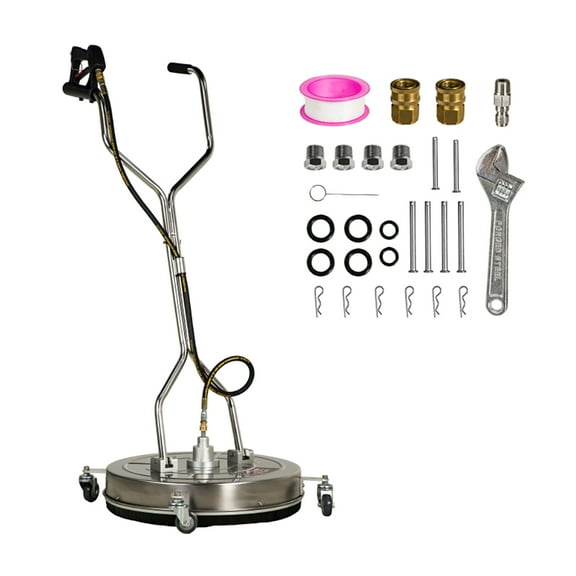 ECCPP 24 Inch Pressure Washer Surface Cleaner with 4 Wheels Stainless Steel for Household Cleaning 3/8" Quick Connector