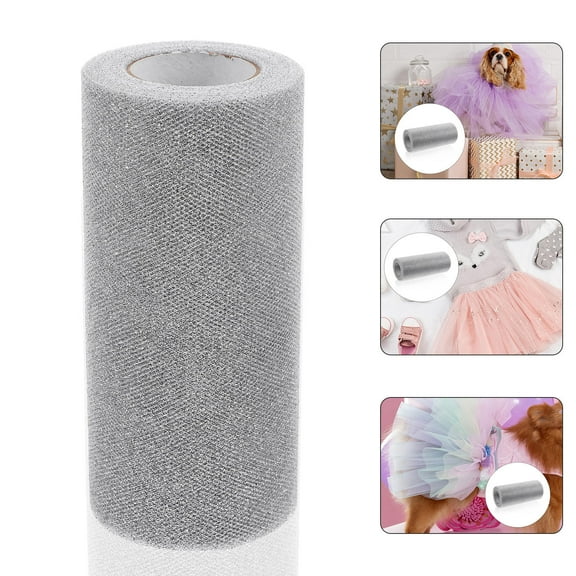 WASHWEPE White Tulle Netting Fabric Ideal For Wedding Decorations And Diy Projects 6 Inches Wide