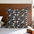 thumbnail image 4 of Pillow Covers 26x26 Inch, Black White Floral Linen Pillowcase with Invisible Zipper, Farmhouse Vintage Botanical Leaves Decorative Throw Pillow Covers Cushion Case for Couch Sofa Bed Living Room, 4 of 9