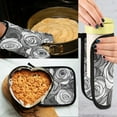 thumbnail image 5 of Yayeee Oven Mitts and Pot Holder Set of 2 Heat Resistant Kitchen Gloves Baking Hot Pad, Black Roses, 5 of 5