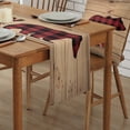 thumbnail image 2 of Table Runner Dresser Scarves 70 Inch Long, Red Buffalo Plaid Bear Animal Linen Dining Table Runners Vintage Wood Borad Tabletop Scarf for Wedding Holiday Party Kitchen, 2 of 7