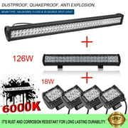 Clearence!Durable Car Flood Lamp 42 Inch LED Work Light Bar 4 PCS Offroad Headlight Die-Casting Aluminum Housing Driving Lamp