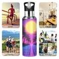 thumbnail image 7 of Yayeee 20oz Insulated Water Bottle Double Wall Stainless Steel with Flip Straw Lid, Purple Neon Road, 7 of 7