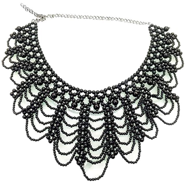 Blouse Détachable Col Faux Élégant Perles Collier Claudine