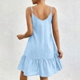 thumbnail image 4 of BRGZLK Stripe Dress for Womens Summer V-Neck Sleeveless Bohemian Beach Halter Dress Light Blue M, 4 of 6