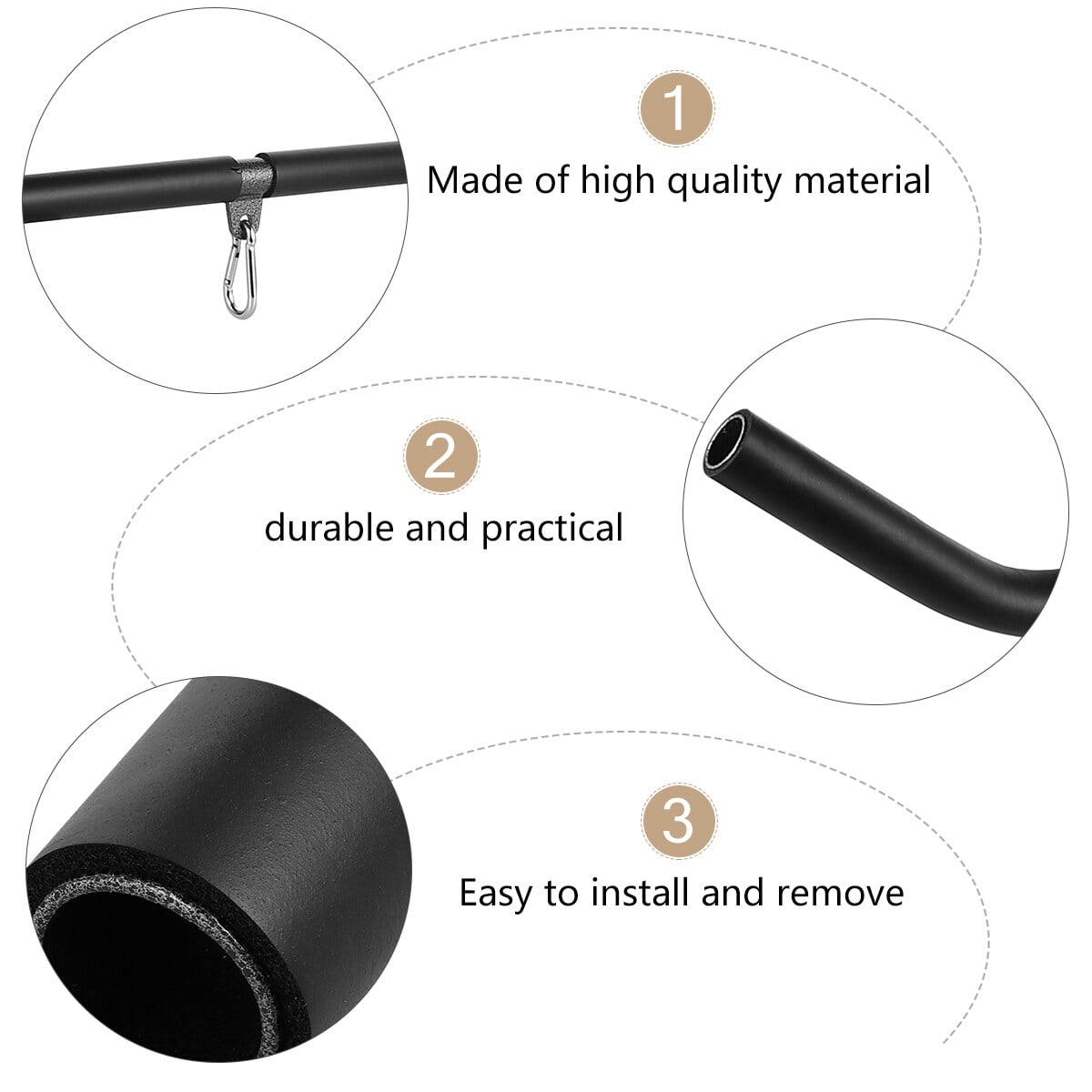 UPKOCH Practical Bicep Trainer Black Muscle Tension Bar for Back Shoulder and Arm Workouts
