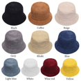 thumbnail image 3 of Casual Winter Soft Plush Corduroy Sun Cap Panama Hat Fisherman Cap Bucket Hat BEIGE, 3 of 8