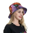thumbnail image 6 of Honeii Colorful Butterfly Cluster for Unisex Bucket Hat Waterproof Rain Hat Reversible Shiny Rave Bucket Hat for Concert Festival Boonie Cap, 6 of 6