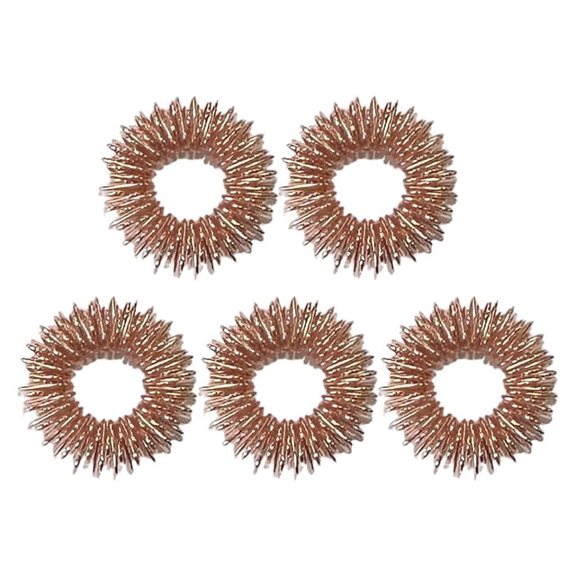 LEEYNEER 5 Pcs Cercles de Massage Ronds Sans Odeur Utilisation à Long Terme Perdre du Temps Flexibilité Soulager le Stress Métal Mini Anneaux à Ressort Anti-Stress Accessoires Quotidiens