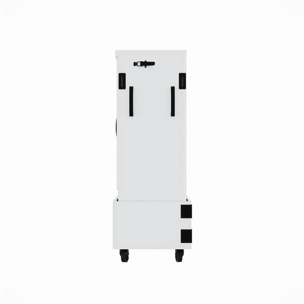RoomAndLoft Queen Size Mobile Murphy Cabinet Bed in White Solid Wood