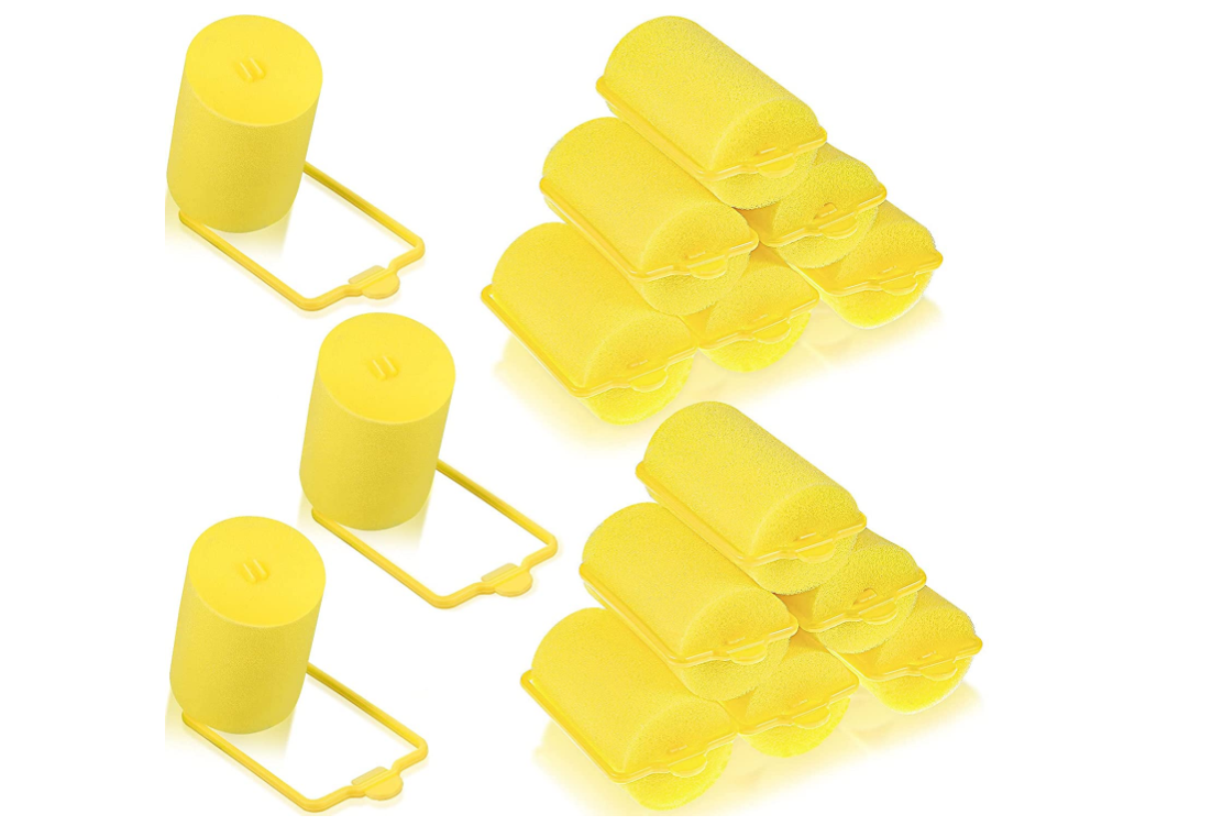 18 PCS Blue Foam Sponge Hair Rollers Flexible Hair Styling Curlers Soft