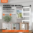 thumbnail image 2 of VEVOR Barn Door and Hardware Kit, 36" x 84" Wood and Glass Sliding Barn Door, Smoothly and Quietly, Barn Door Kit with 8-in-1 Floor Guide and Door Handle, Spruce Wood Slab and Frosted Glass, 2 of 9