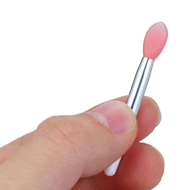 Lip Applicators Disposable, Silicone Lip Brushes, Black, White, Pink Optional Lip Applicators Silicone Lip Applicator with 10 Silicone Lip Brush and 2 Anti lost Cover for Beauty
