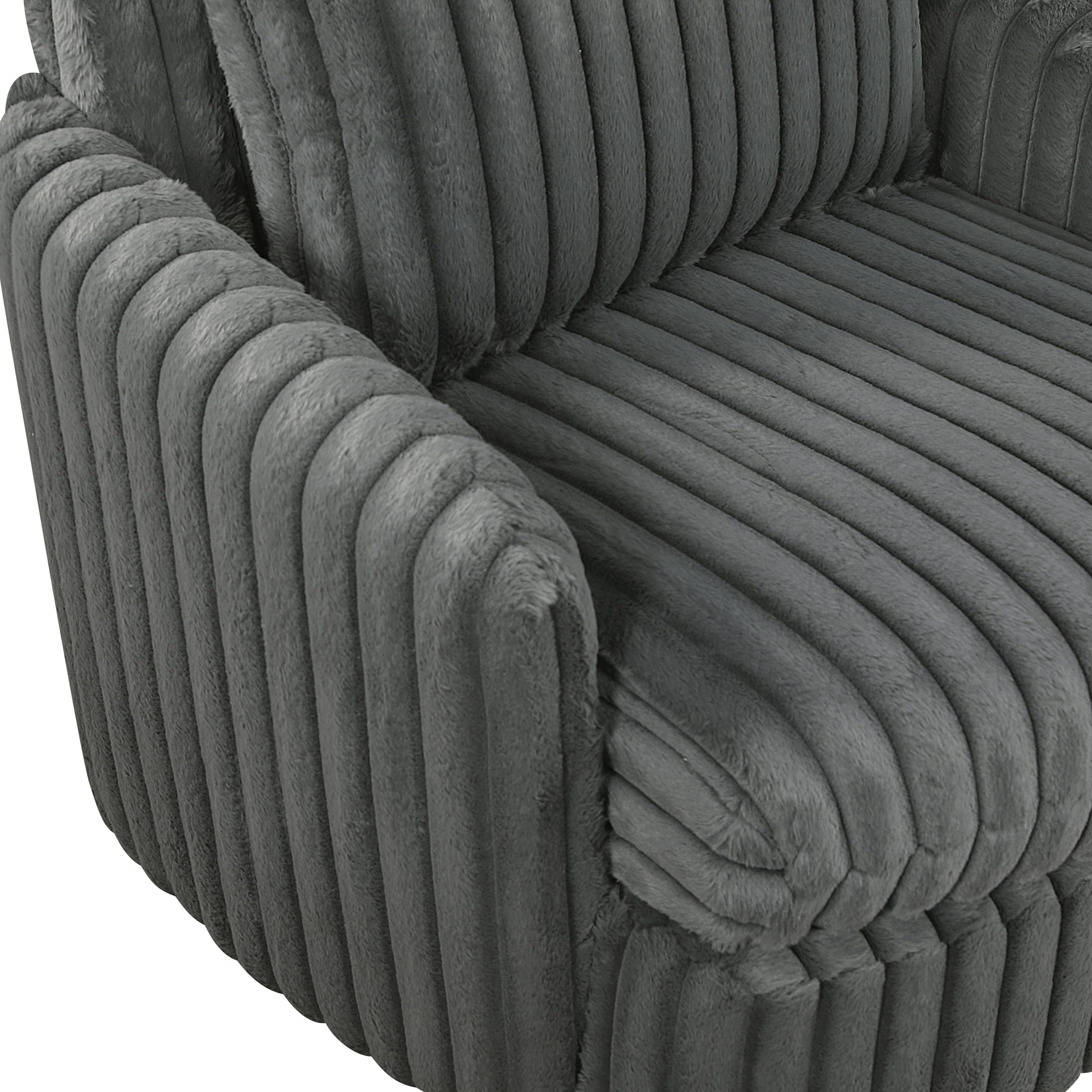 OakvillePark Ravenridge Corduroy Swivel Chair, Dark Gray