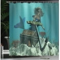 thumbnail image 3 of Ambesonne Mermaid Shower Curtain, Ocean Mythical Pirate, 69"Wx70"L, Azure Blue Brown Cream, 3 of 4