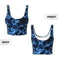 thumbnail image 5 of Fotbe Blue Lightning Pattern Womens' Sports Bra Longline Wirefree Padded with Medium Support Sports Moisture-Wicking Workou Vest,Tank Top-, 5 of 7