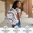 thumbnail image 5 of HUIACONG Watercolor Floral Butterfly School Backpack for Teens Girls Boys Multi Pocket Water Resistant Lightweight Padded Adjustable Shoulder Straps Casual Daypack for School Travel Daily Use, 5 of 7