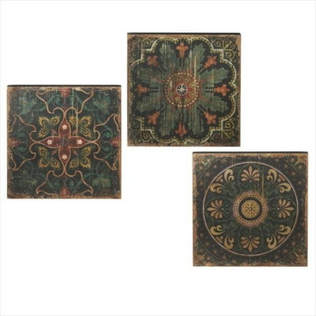 Wood Medallion Wall Art set of 3 distressed finish wood square medallion wall art Wood Medallion Wall Art set of 3 distressed finish wood square medallion wall art