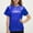 Blue, variant on OGLCCG Big Girls Sequin Jazz Dance T Shirts Hip Hop Shiny Metallic Glitter Short Sleeve Tube Shirts Tops Cheerleading Costume Dancewear 3-16 Years