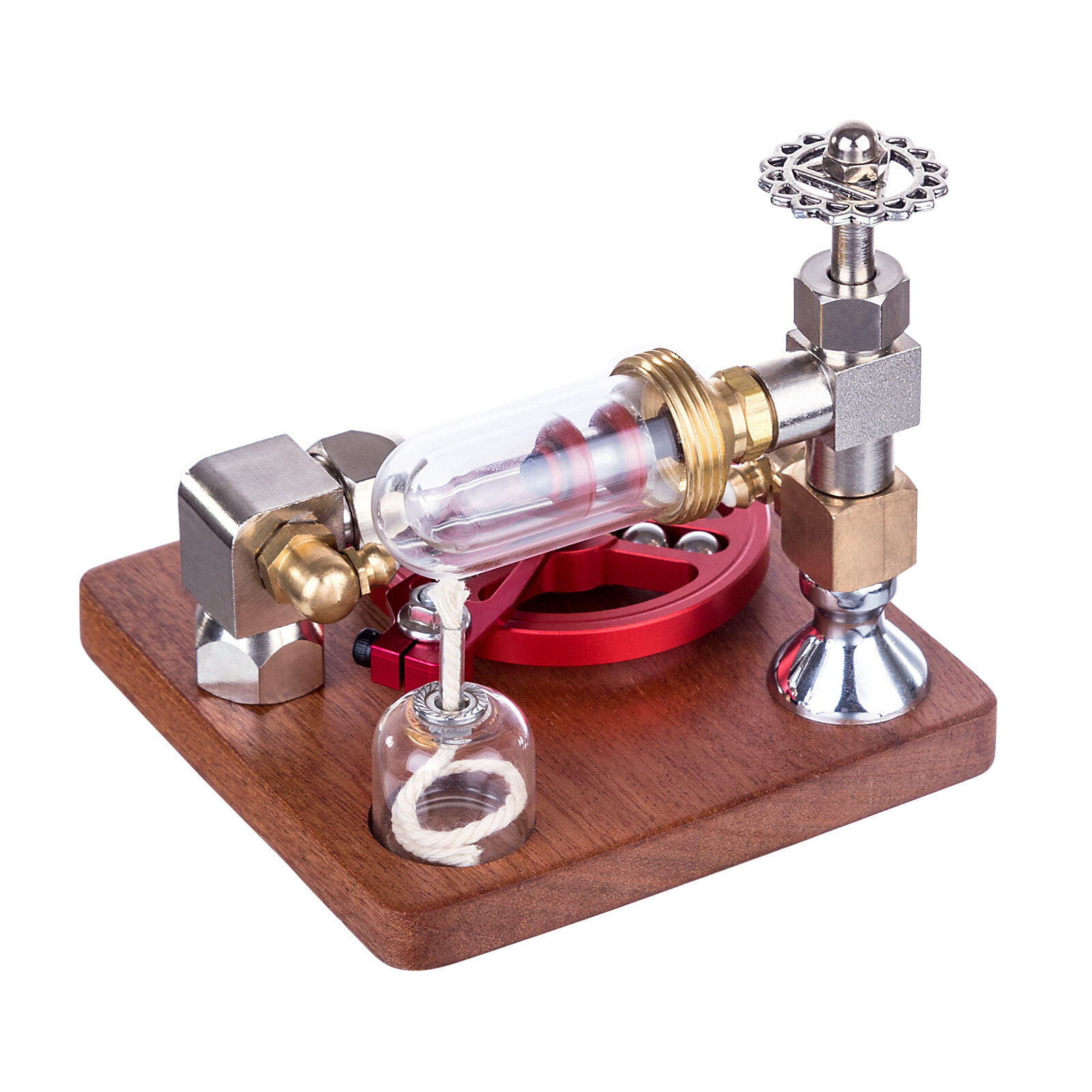 STEM Stirling Engine Model, Adjustable Speed Engine Model with Ball Bearing Flywheel, Aluminum Alloy Desktop Collectible Gift for Hobbyists