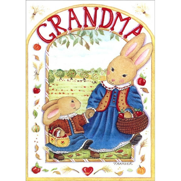 Recycled Paper Greetings Walking With Grandma Thanksgiving Card