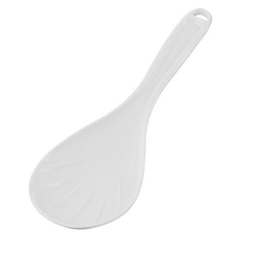 White Kitchen Reusable Plastic Rice Paddle Scoop Ladle Pair