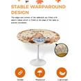 thumbnail image 6 of Fall Round Fitted Tablecloth with Elastic Thanksgiving Gnome Tablecloths Autumn Maple Leaves Sunflower Pumpkin Table Cover for Kitchen Dinner Holiday Party Picnic Fits Tables up to 45"- 52" Diameter, 6 of 6