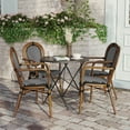 thumbnail image 3 of Flash Furniture Lourdes Indoor/Outdoor French Bistro Stack Chair with Arms Black/White/Natural, 3 of 15