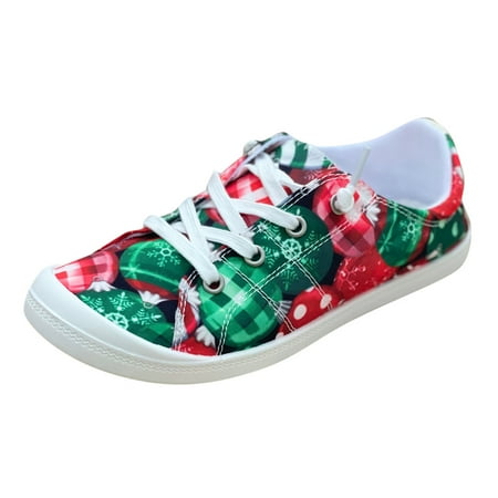 

Casual Shoes for Women Ladies Shoes Christmas Print Color Print Casual Shoes Fashion Soft Sole Non Slip Casual Shoes Women Casual Shoes Canvas Hot Pink 38