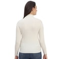thumbnail image 2 of Cavardi Casual Women's High Neck Ribbed Top – White | Free Size, 2 of 2