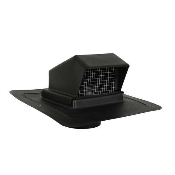 RDP 4" Plastic Roof Vent w/Stem For Kitchen & Bathroom Exhaust (Black)
