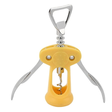 - Unique Bargains Butterfly Wing Style Corkscrew Wine Champagne Bottle Opener Bar Tool Yellow