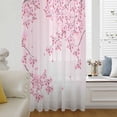 thumbnail image 6 of Cherry Blossom Sheer Curtains 54 Inches Long, Gradient Tree Pink Flower Plant Light Filering Curtains, Breathable Simi Curtain Privacy Drapes for Kitchen Bathroom Nursery Small Window Treatment, 6 of 9