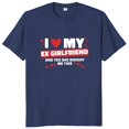 thumbnail image 2 of Camiseta Love My Ex novia, divertidas bromas de Humor, regalo para novio, camisetas 100% de algodón Unisex, camisetas informales suaves con cuello redondo, talla Europea, 2 of 4