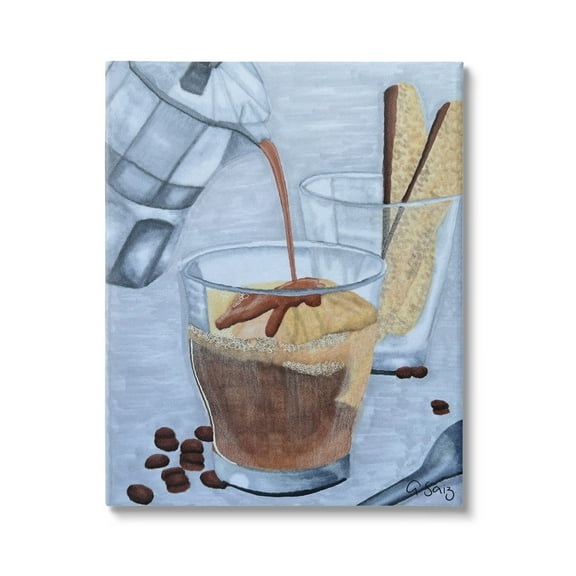 Stupell Industries Decadent Dessert Espresso Pour Food & Beverage Painting Gallery Wrapped Canvas Print Wall Art