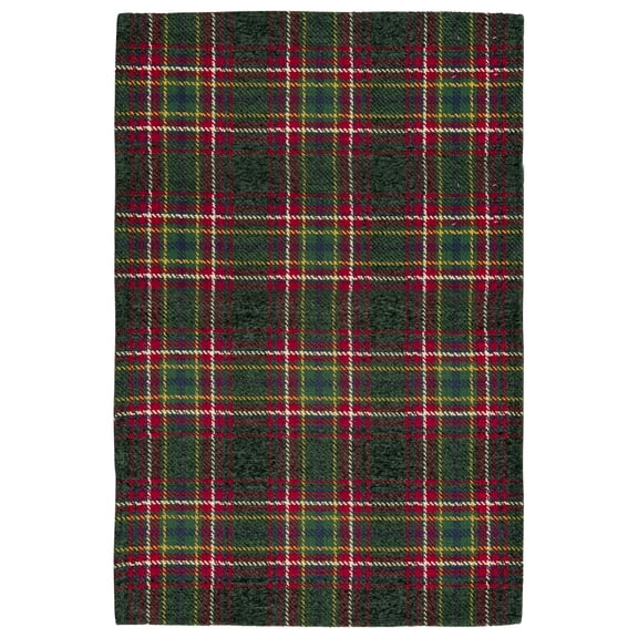 Better Homes & Gardens Green Corin Plaid Washable Indoor Accent Rug, 24"x36"