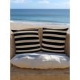 thumbnail image 5 of Outdoor Pillows Waterproof, Black Striped Bedding Throw Pillows with Insert for Couch Sofa Bed, Farmhouse Country Minimalist Brown Stripes 16x16 Inch Pillowcases Decorative Patio Pillow Set of 1, 5 of 8