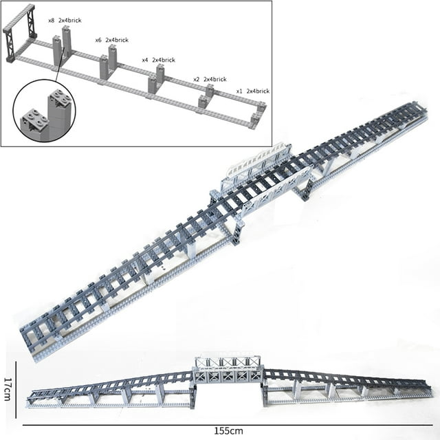 City Trains Flexible Tracks Forked Straight Curved Soft Rails Track Switch Building Block Bricks Kids DIY High-tech Creative Toy,Stytle R