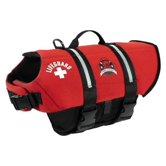 Paws Aboard Dog Life Jacket - Keep Your Canine Safe with a Neoprene Life Vest for All Sizes - From XX-Small to X-Large Designer Life Jackets - Perfect for Swimming and Boating - Red, Small