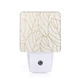 thumbnail image 1 of Balery Elegant Gold Leaf Pattern Luz Nocturna LED con Sensor Automático, Enchufe con Sensor Crepuscular, Luz Suave de 0.5W para Dormitorio, Pasillo, Baño-EU, 1 of 7