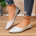thumbnail image 5 of Miluxas Women's Slip on Flats,Pointy Toe Polka Dots Ballet Flats Dress Shoes White 9(42), 5 of 9