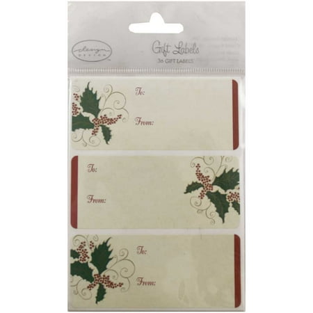 Green Gift Tags JAM Paper, Gold Christmas Ornament Sticker Gift Tag Labels (4
